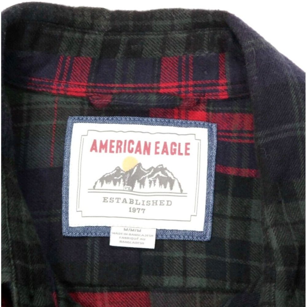 American Eagle Plaid Mix Patchwork Long Sleeve Fl… - image 4